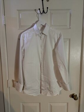 Suitsupply White Men's Dress Shirt - French Cuff — Size 15 3/4 Tailored Fit